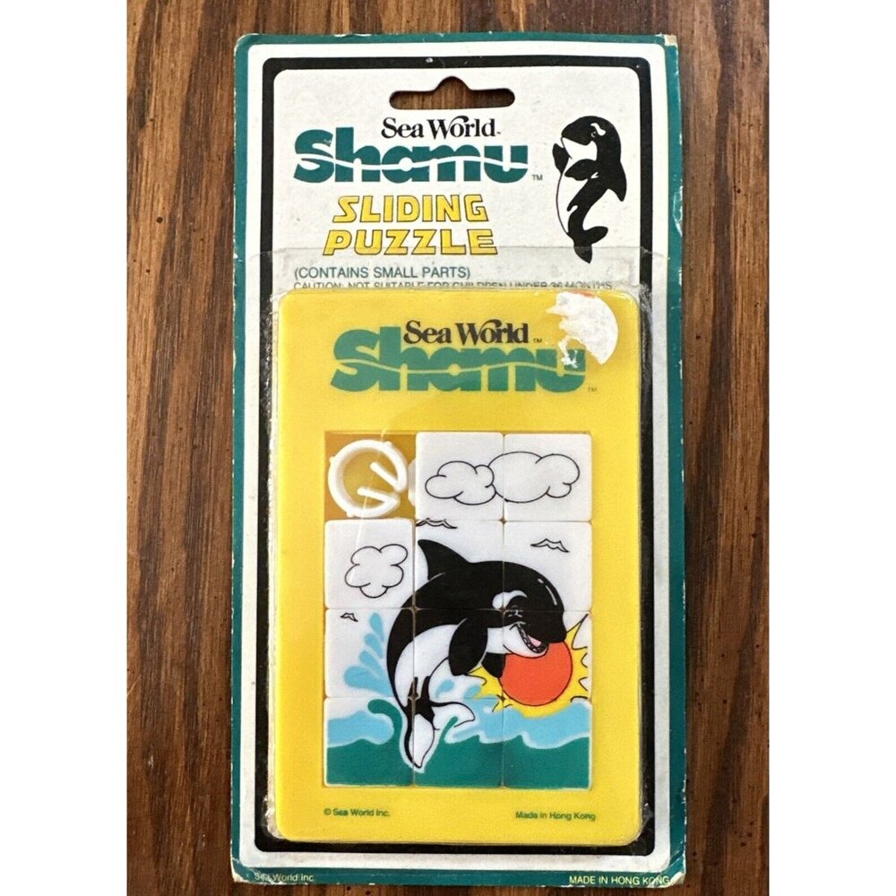 Vintage Sea World SeaWorld Shamu Orca Sliding Puzzle Tile Slide Puzzle